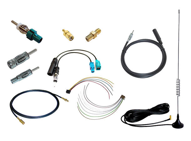 911 Sortiment for bilradio Antenne overganger, kabel, skjøt mm