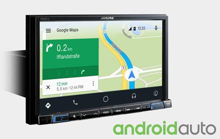 Online navigering med Android Auto X802D-U