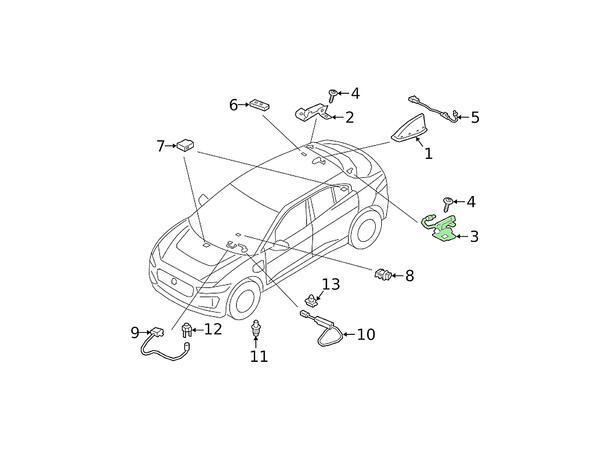 Original Jaguar I-Pace DAB splitter 2019 - 2020