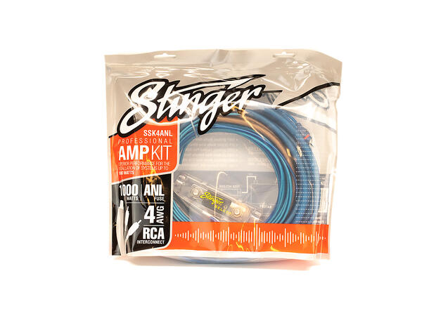 Stinger Select SSK4ANL kabelsett CCA Signal- og strømkabel for opptil 1000W 
