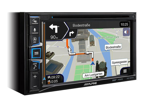 Alpine INE-W611DC Camper hovedenhet AVN 4x50W 6,5" skjerm DAB USB AUX 