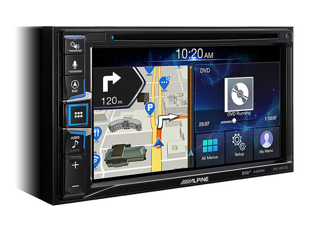 Alpine INE-W611DC Camper hovedenhet AVN 4x50W 6,5" skjerm DAB USB AUX 