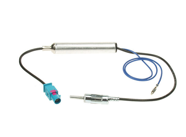 Antenneadapter DIN - FAKRA m/phantom Alfa Audi Citroen MB Opel Seat Skoda VW 