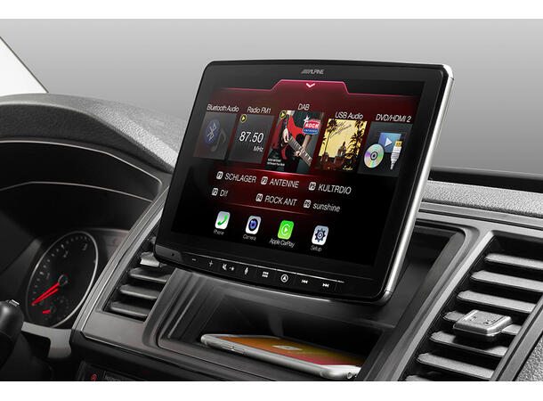 Alpine INE-F904D navigasjon hovedenhet 9-tommer skjerm CarPlay Android Auto 