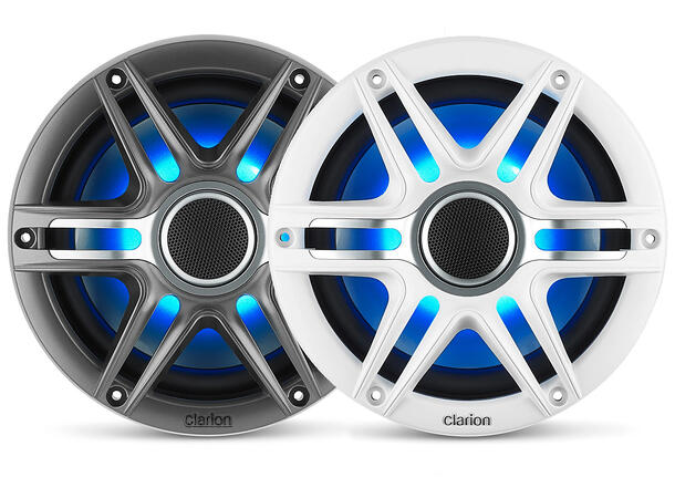 Clarion CMSP-771RGB-SWG marinehøyttalere Premium series 7,7" med LED 