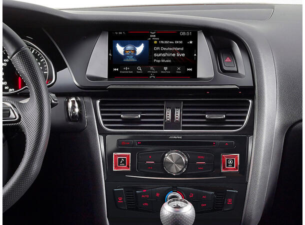 Premium Alpine radio oppgradering til Audi A4