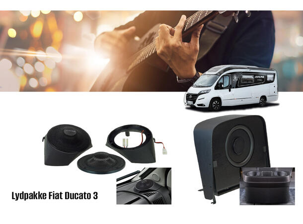 Alpine Fiat Ducato system lydoppgradering høyttalere sub m/amp 