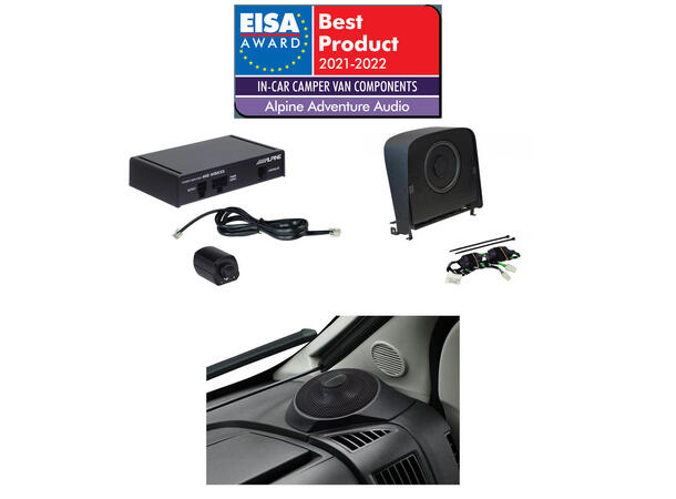 Alpine Fiat Ducato system lydoppgradering høyttalere sub m/amp 