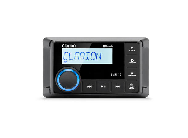 Clarion CMM-10i mediaspiller (IP66) m/blåtann, DAB, USB, 4x25W, 2 soner