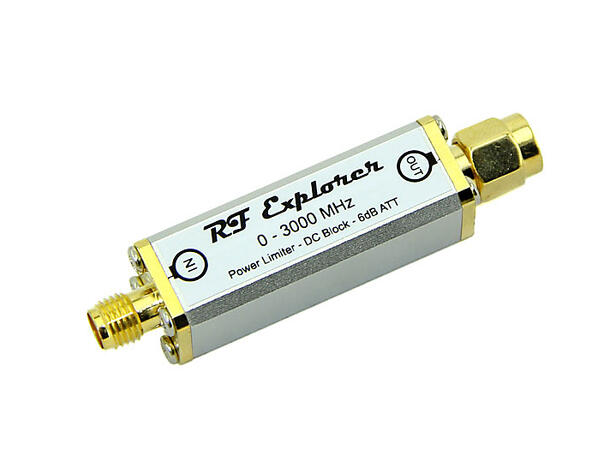 Power Limiter til RF Explorer 3G Combo beskytter instrumet for DC og høyt sig.