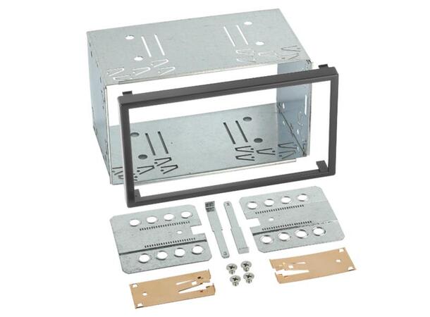 Monteringsramme 2-DIN universal Stål ramme 107mm høy 