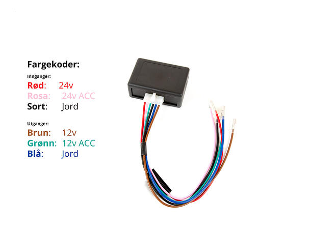 Spenningsomformer 24 til 12volt 10A maks 