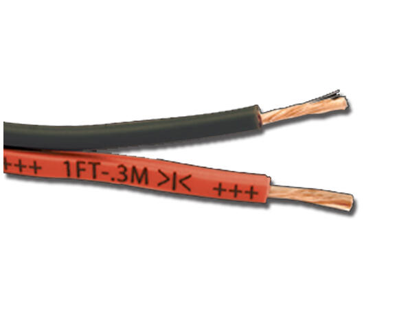 1,5mm²/16gauge høyttaler kabel rød/sort Metervare 