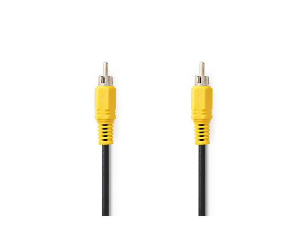 2 meter komposittvideokabel RCA - RCA Sort kabel, gule hann kontakter 