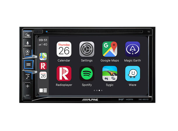 Alpine INE-W611D hovedenhet AVN 4x50W 6,5" skjerm DAB USB AUX 
