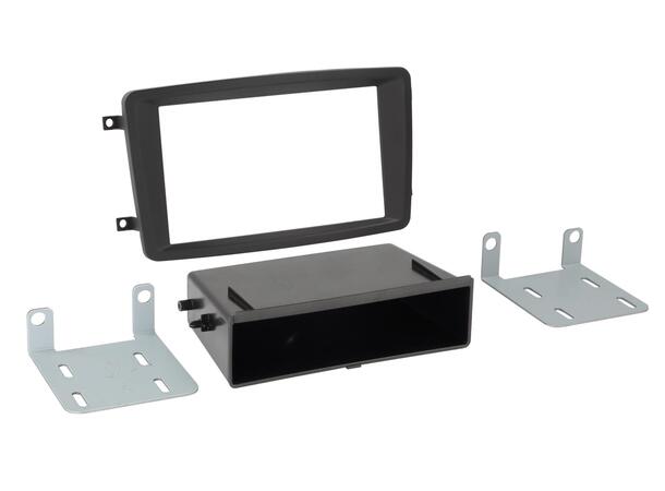 Monteringsramme 2-DIN / 1-DIN m/lomme Mercedes C, CLK, VITO 