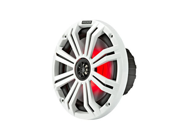 Kicker 45KM84L marine høyttaler (par) 8" 4ohm (hvit og koksgrå grill inkl.) 