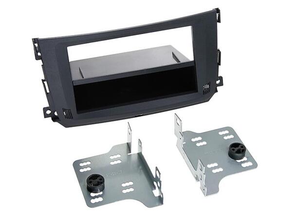 Radioramme Smart FourTwo 2011-> 2DIN / 1DIN m/lomme, Sort 