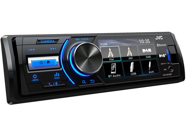 JVC KDX-561DBT1DIN multimedia hovedenhet 3" monitor DAB+ Bluethooth USB AUX 
