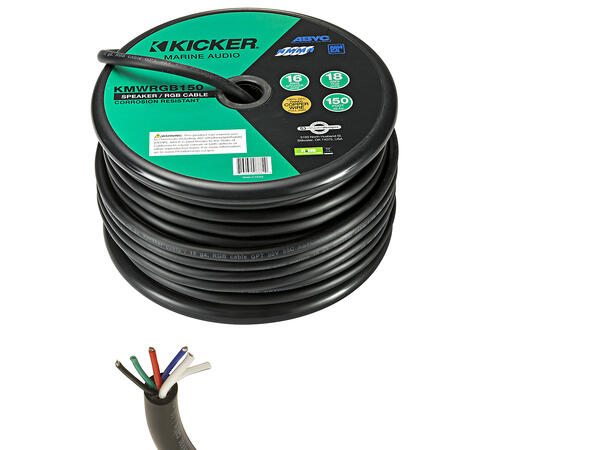 Kicker KMWRGB150 høyttalerkabel 16ga HT / 18ga RGB 45meter