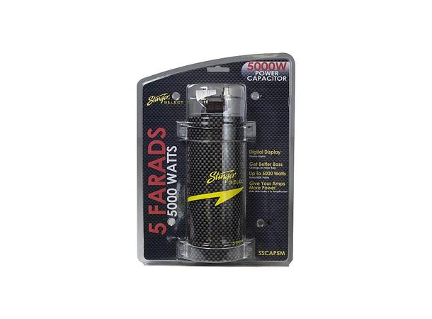 Stinger Select SSCAP5M - kondensator 5F Digitalt display carbon look 
