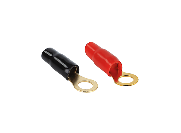 ACV - Ringsko 10 mm²  10mm hull 2stk Rød + 2stk Svart 