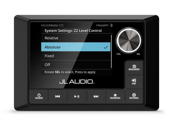 JL Audio  MM105 - MediaMaster m/DAB+ 12-kanaler 4 soner NMEA2000 IP67 