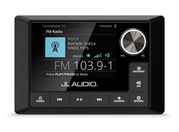 JL Audio  MM105 - MediaMaster m/DAB+ 12-kanaler 4 soner NMEA2000 IP67 