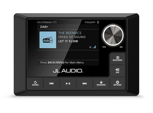 JL Audio  MM105 - MediaMaster m/DAB+ 12-kanaler 4 soner NMEA2000 IP67