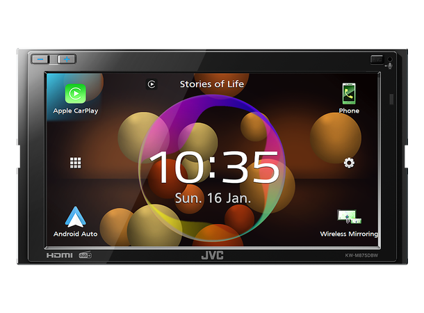 JVC KW-M875DBW - hovedenhet 2DIN 6,8" skjerm, DAB, CarPlay, Android Auto