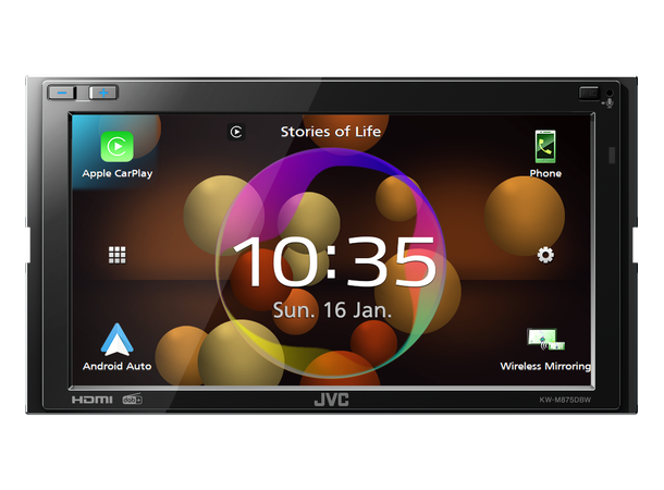 JVC KW-M875DBW - hovedenhet 2DIN 6,8" skjerm, DAB, CarPlay, Android Auto 