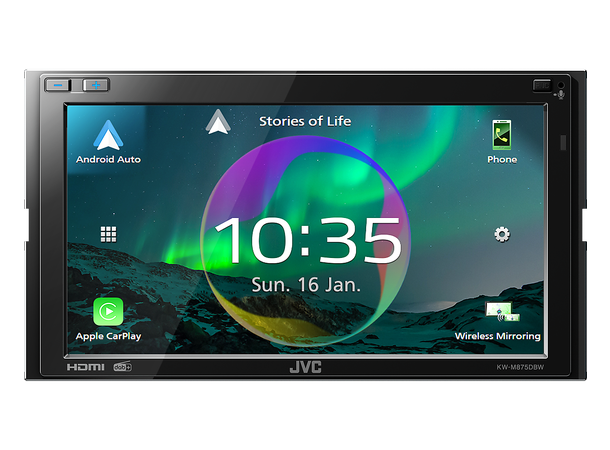 JVC KW-M875DBW - hovedenhet 2DIN 6,8" skjerm, DAB, CarPlay, Android Auto