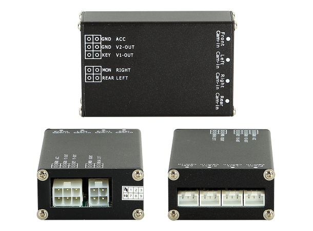 Kamera velger 4XRCA inn, rygge/front/side 