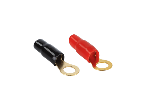 Ringsko 10 mm²  10mm hull 2stk Rød + 2stk Svart 