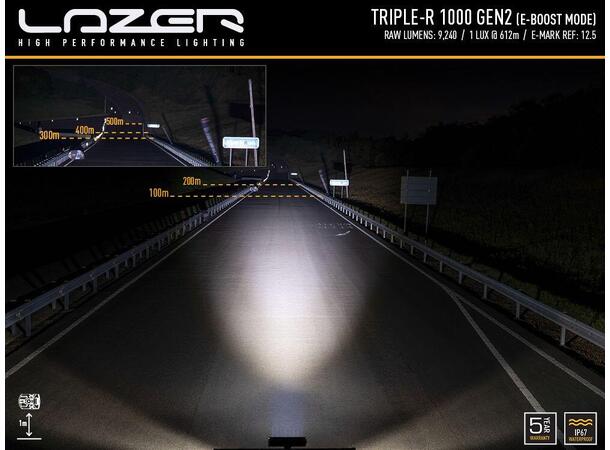 Lazer Triple-R 1000 G2 - Beacon (HVIT) Gen2. Med varsellys. 9240 Lumen. 