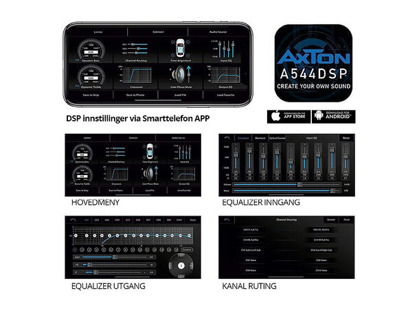 Axton A544DSP - forsterker m/DSP 10 kanal DSP, 4x30W