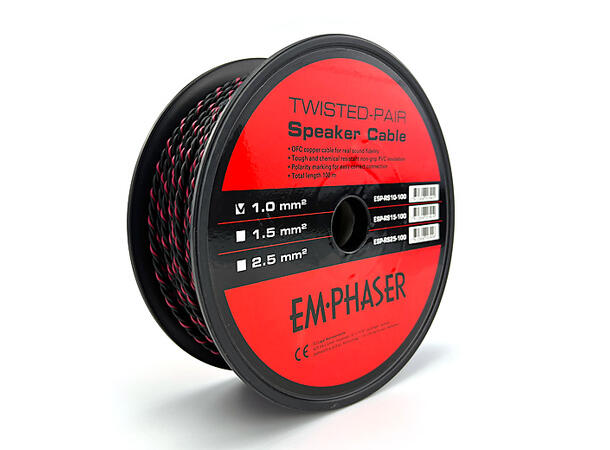Emphaser ESP-RS10-100 Høyttalerkabel 1.0mm2   rød/sort 100m 