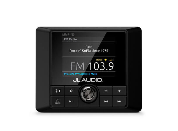 JL Audio MMR-40 - fjernkontroll NMEA2000 koblet m MedaMaster 