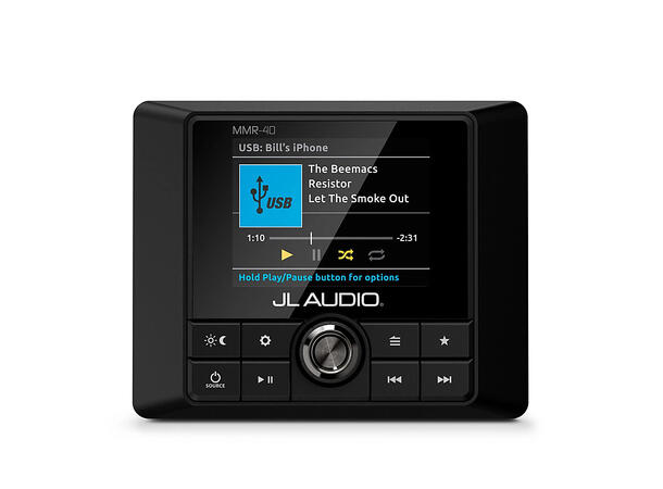 JL Audio MMR-40 - fjernkontroll NMEA2000 koblet m MedaMaster