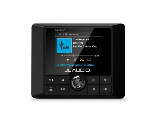 JL Audio MMR-40 - fjernkontroll NMEA2000 koblet m MedaMaster 