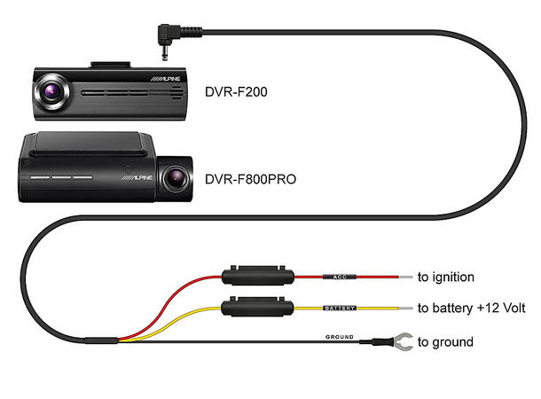 Reservedel Alpine DVR* - strømkabel Strømkabel for skjult kobling