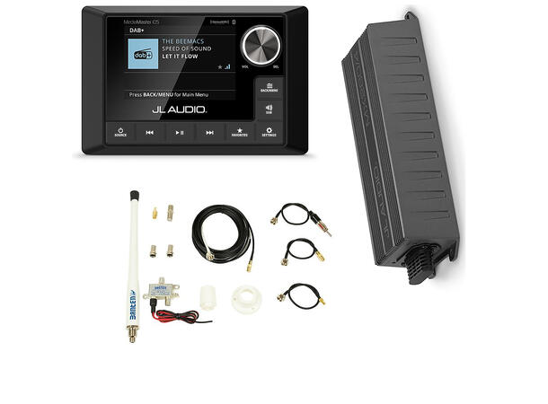 JL Audio DAB+ Pakke Premium Spiller-Forsterker-Antenne, signalkabler