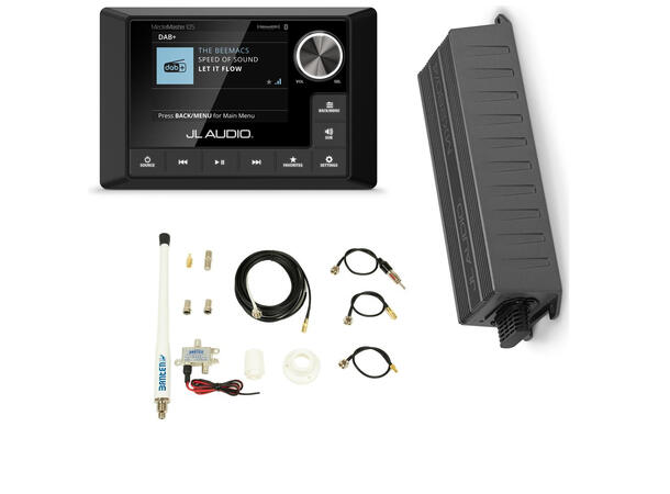 JL Audio DAB+ Pakke Premium Spiller-Forsterker-Antenne, signalkabler 