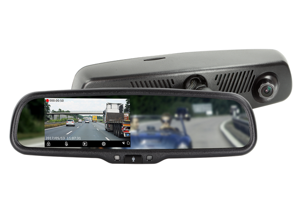 Speilmonitor m/dash cam 4,3", HD Dashcam, 1X video inn 