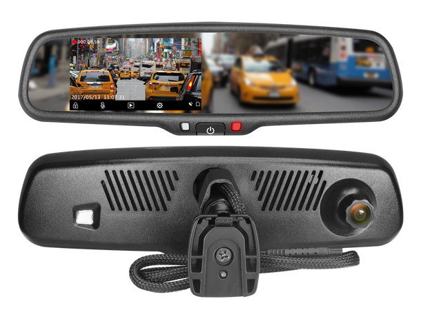 Speilmonitor m/dash cam 4,3", HD Dashcam, 1X video inn 