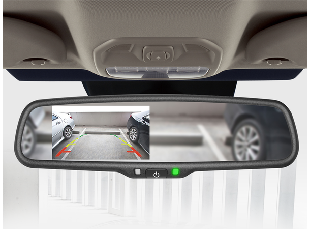 Speilmonitor m/dash cam 4,3", HD Dashcam, 1X video inn 