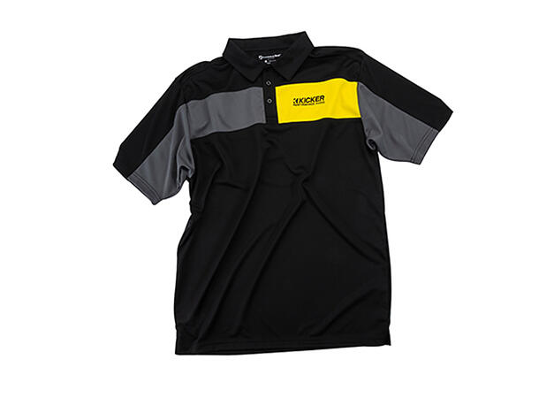 Kicker POLO shirt LARGE sort/gul med sort logo