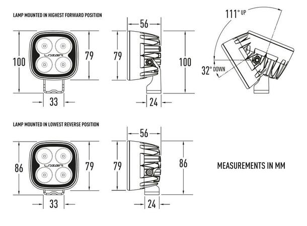 LAZER Utility MAXX 45w LED arbeidslys 4 LED, 4560 lumen 