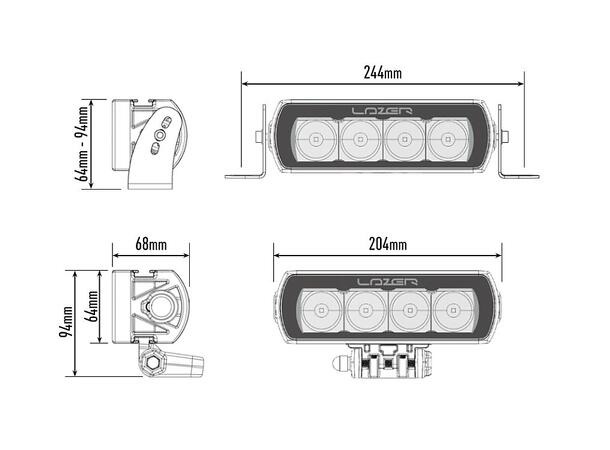 Lazer® ST4 Evolution Lengde 204mm. 4136 Lumen