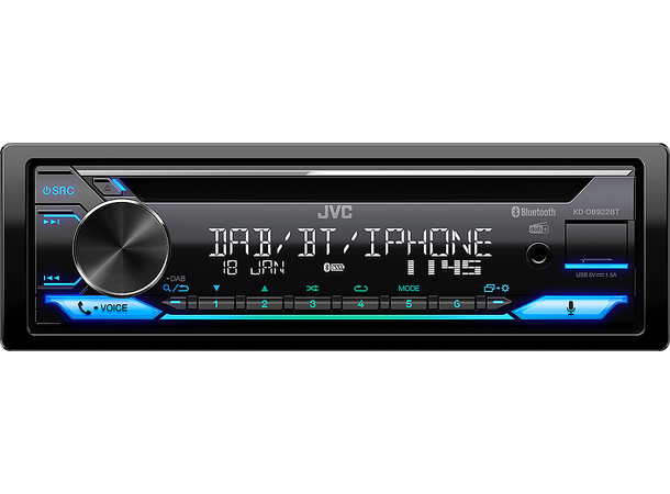 Kjøp JVC KD-DB98BT - bilradio med CD og DAB+ hos audiocom.no